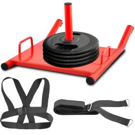 VEVOR Weight Sled Push Pull Heavy High Training Sled Drag Fitness HD Power Speed Training Sled for Athletic Exercise and Fitness Strength Training ( R