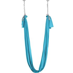 VEVOR Aerial Silk & Yoga Swing, 11 Yards, Aerial Yoga Hammock Kit with 100gsm Nylon Fabric, Full Rigging Hardware & Easy Set-up Guide (Color: light blue, size: 10 x 2.8 m)