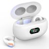Wireless V5.3 Earbuds Clip-On Open TWS Earphones With Built-In Mic LED Display Charging Case 60H Standby Time IPX3 Waterproof Sweat Resistant Sport Fi